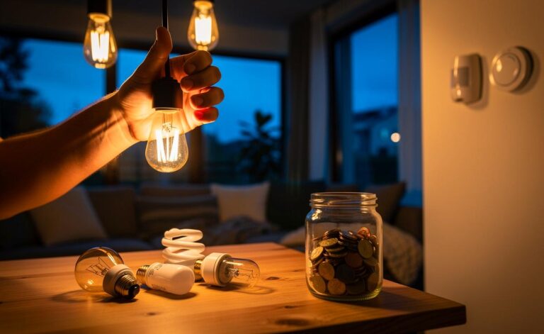 Illustration von LED-Lampen im Haushalt zur dauerhaften Senkung der Stromkosten