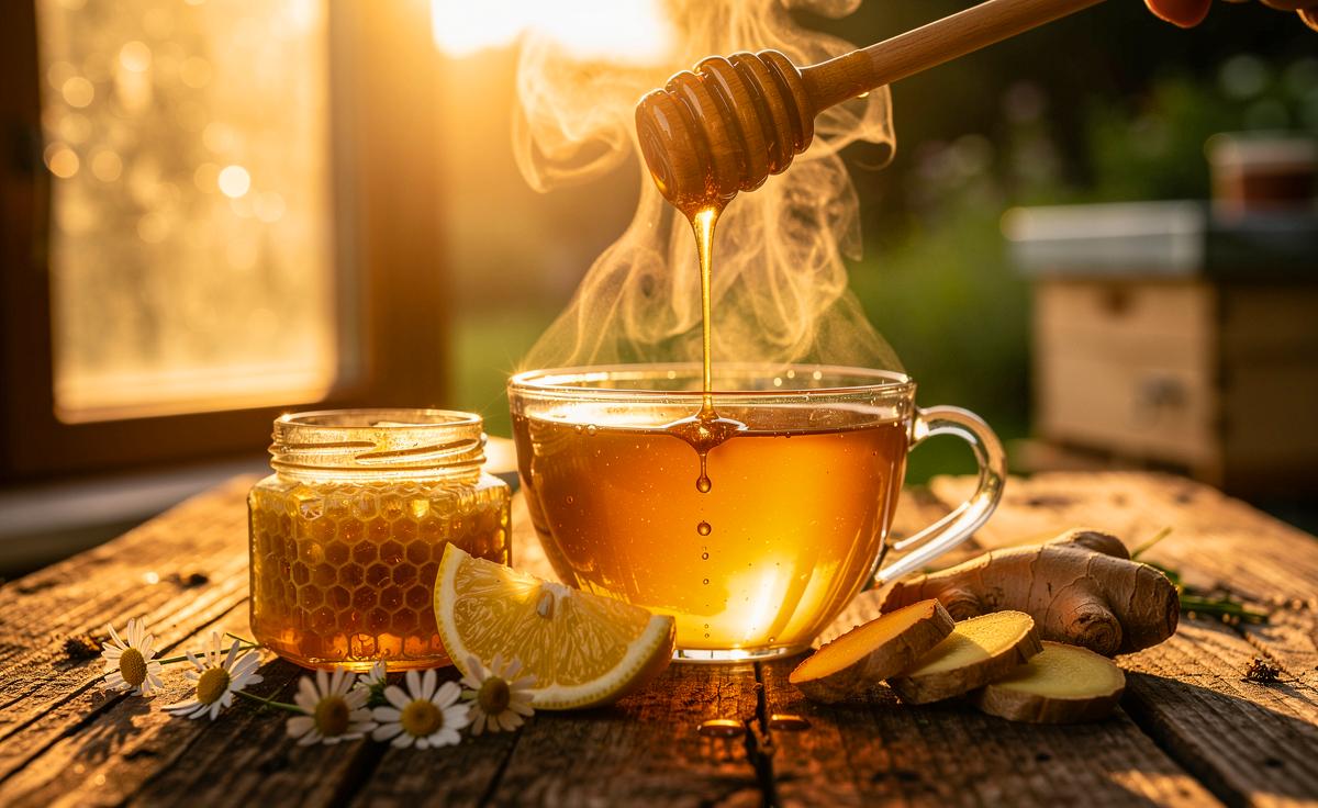Ein Imker erklärt, wie Honig im Tee die natürliche Immunität ohne Nebenwirkungen stärkt.
